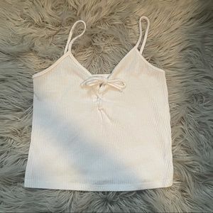 Full Tilt White Ribbed Crop Top